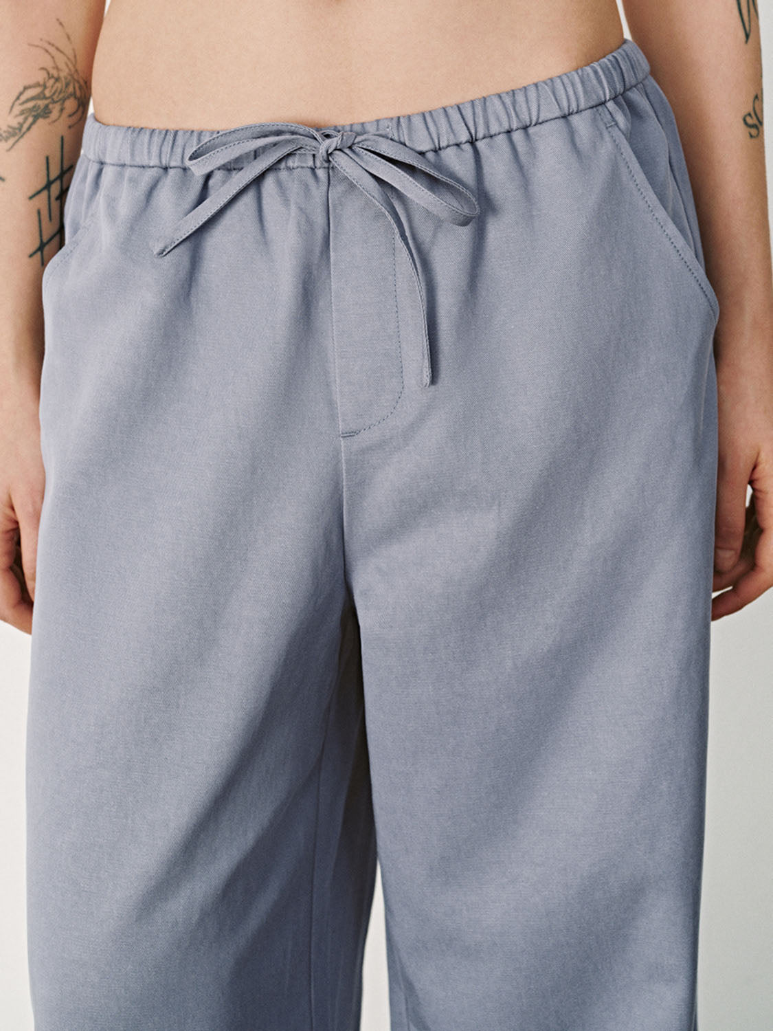 Drawstring Wide-Leg Pants