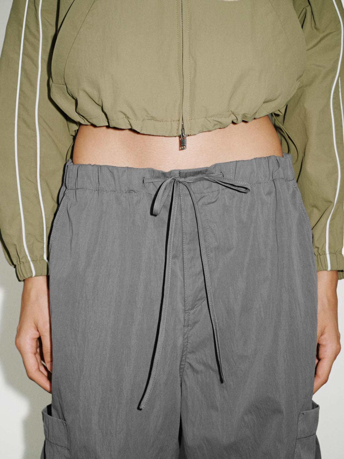 Quick-Dry Drawstring Thin Wide-Leg Pants