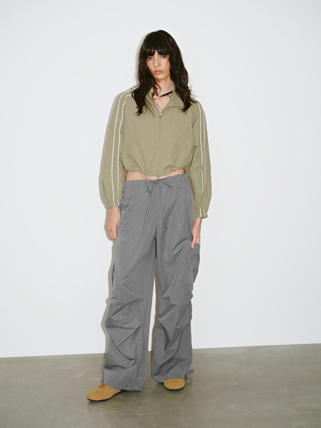 Quick-Dry Drawstring Thin Wide-Leg Pants