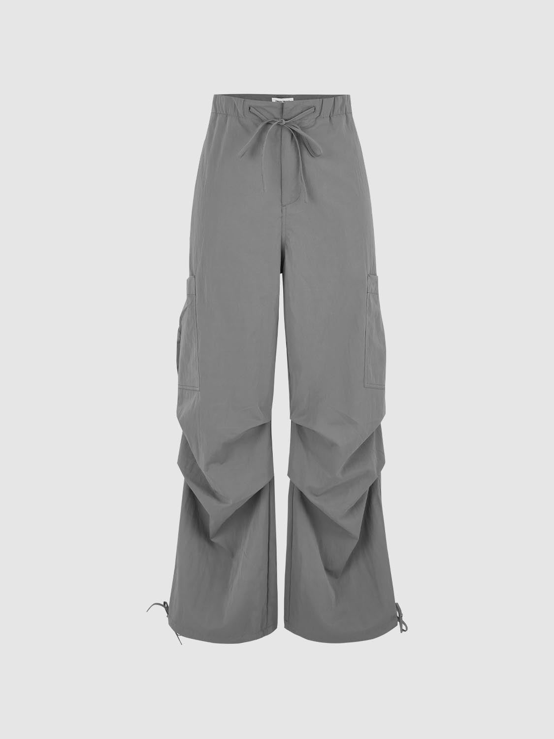 Quick-Dry Drawstring Thin Wide-Leg Pants