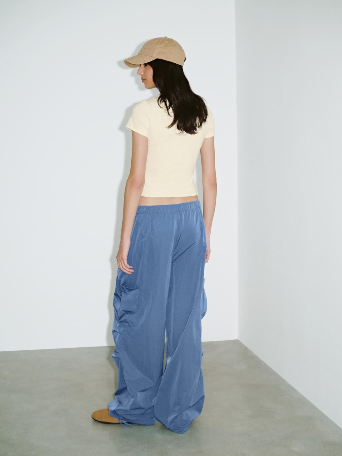 Quick-Dry Drawstring Thin Wide-Leg Pants