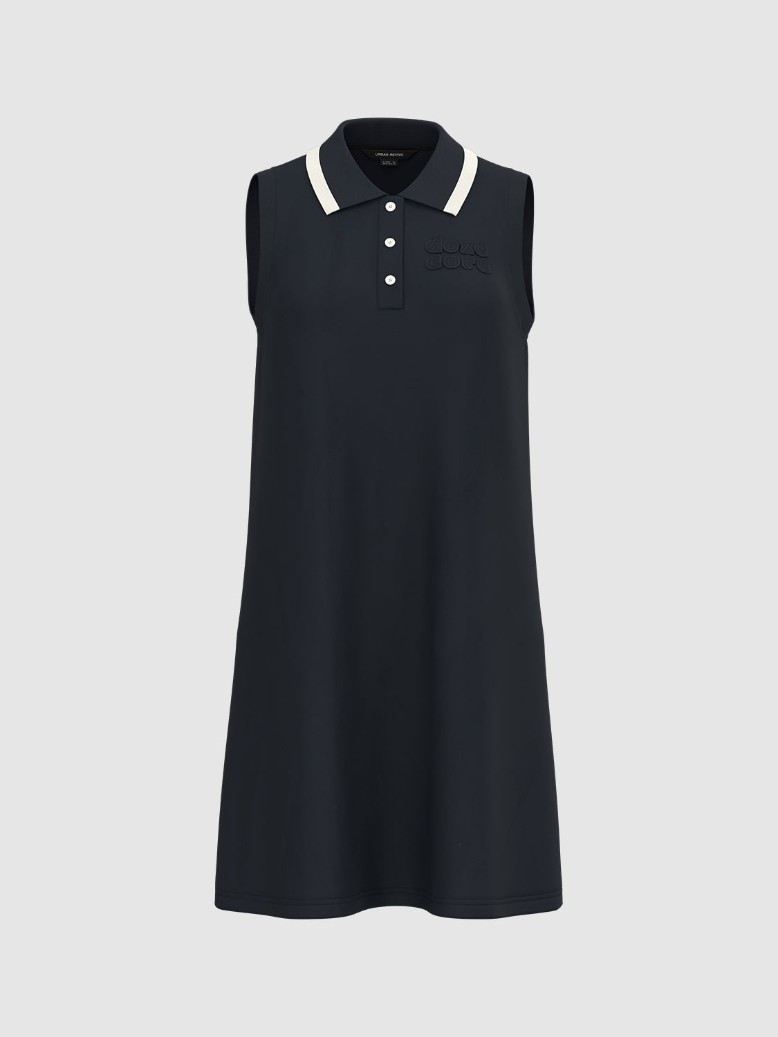 Sleeveless Lapel Straight Dress