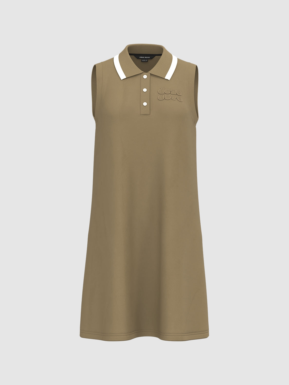 Sleeveless Lapel Straight Dress