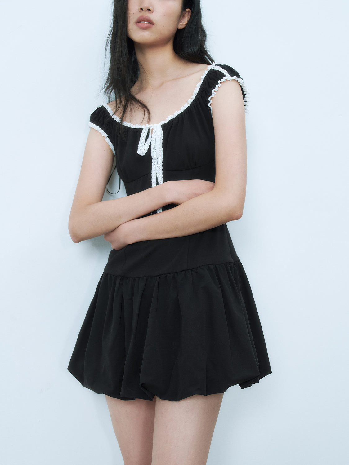 Pleated Mini A-Line Dresses