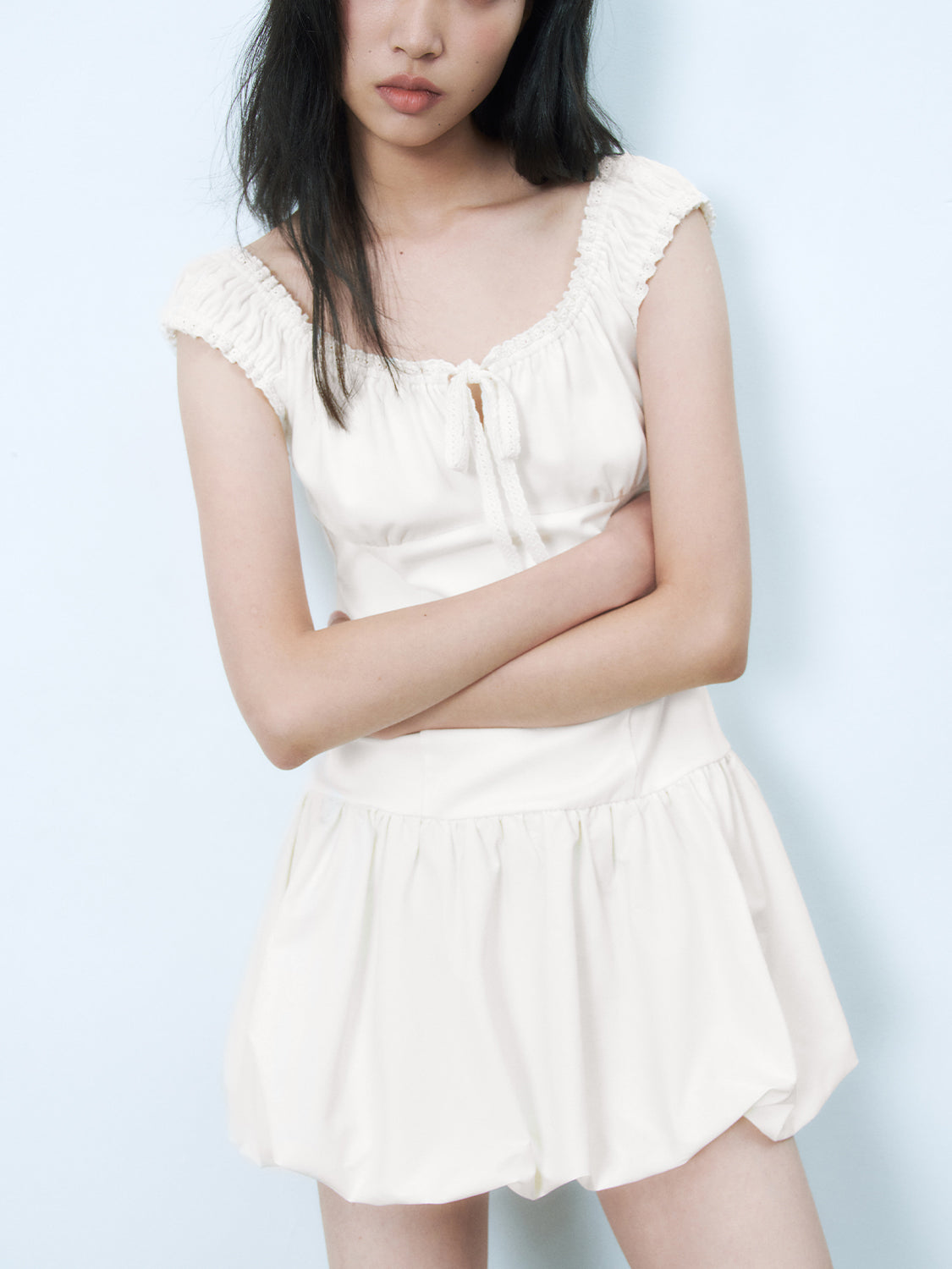 Pleated Mini A-Line Dresses