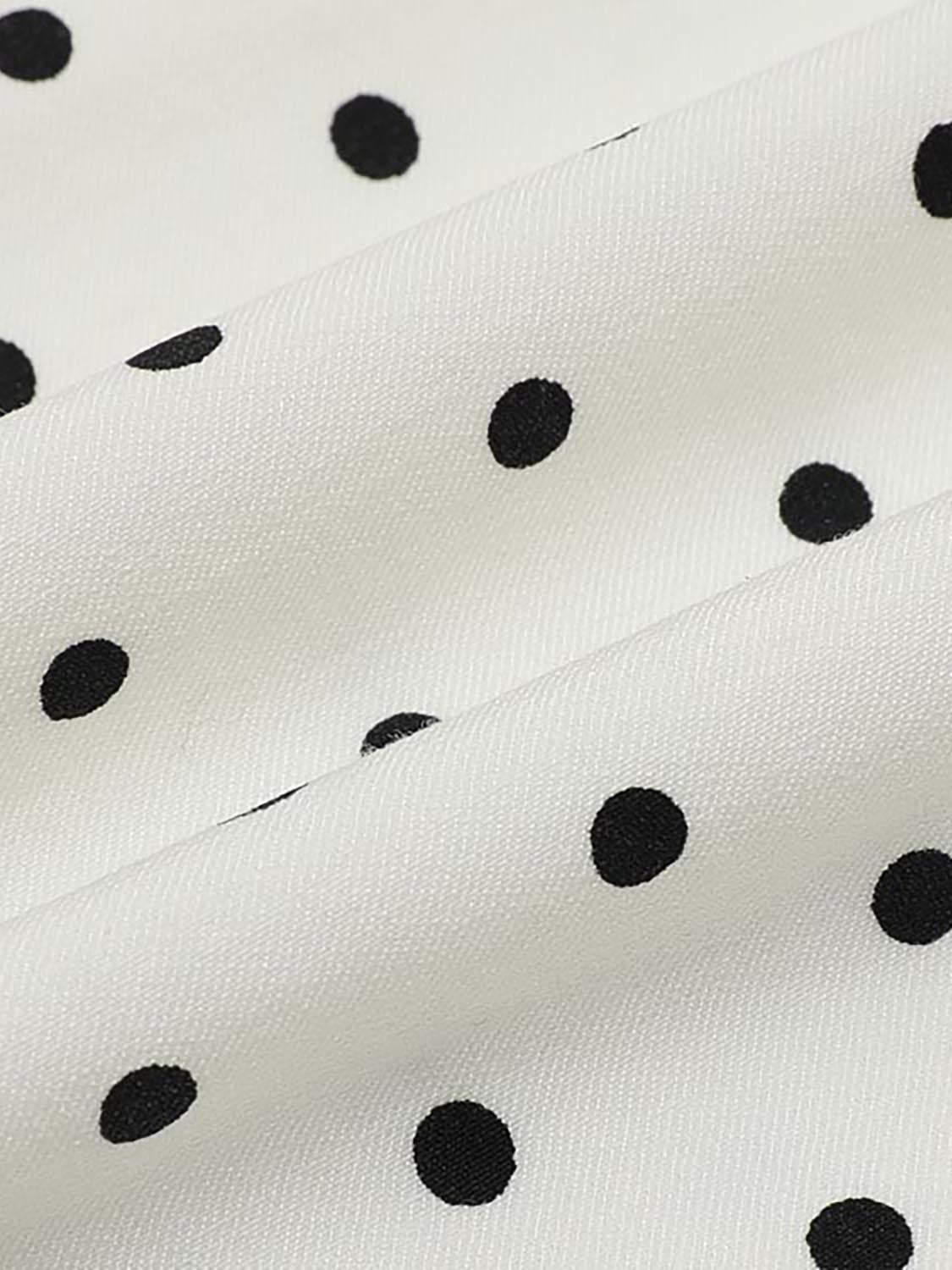 เดรส Midi A-Line ลายจุดคอเหลี่ยม