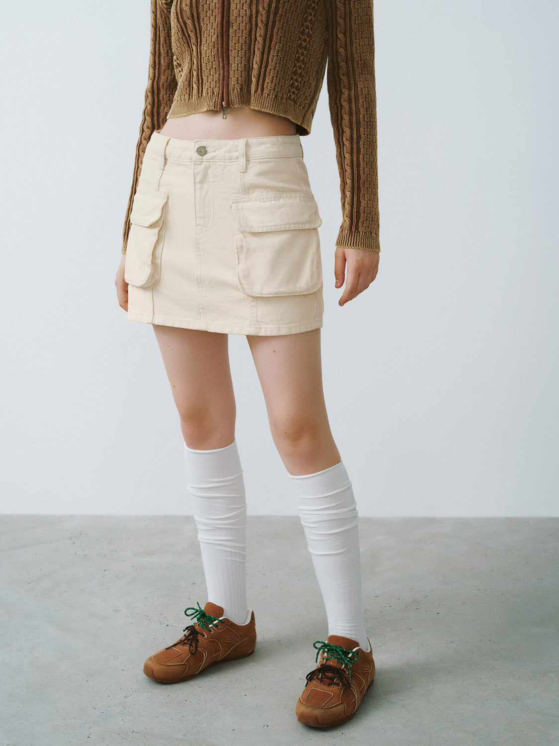 Multi Pocket Mini Denim Skirt