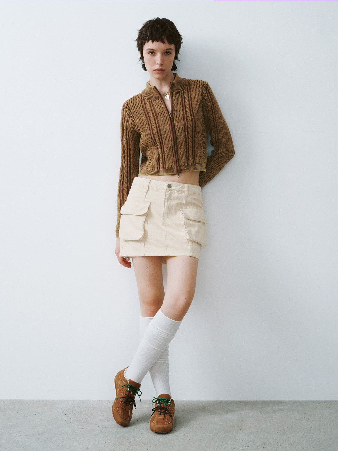 Multi Pocket Mini Denim Skirt