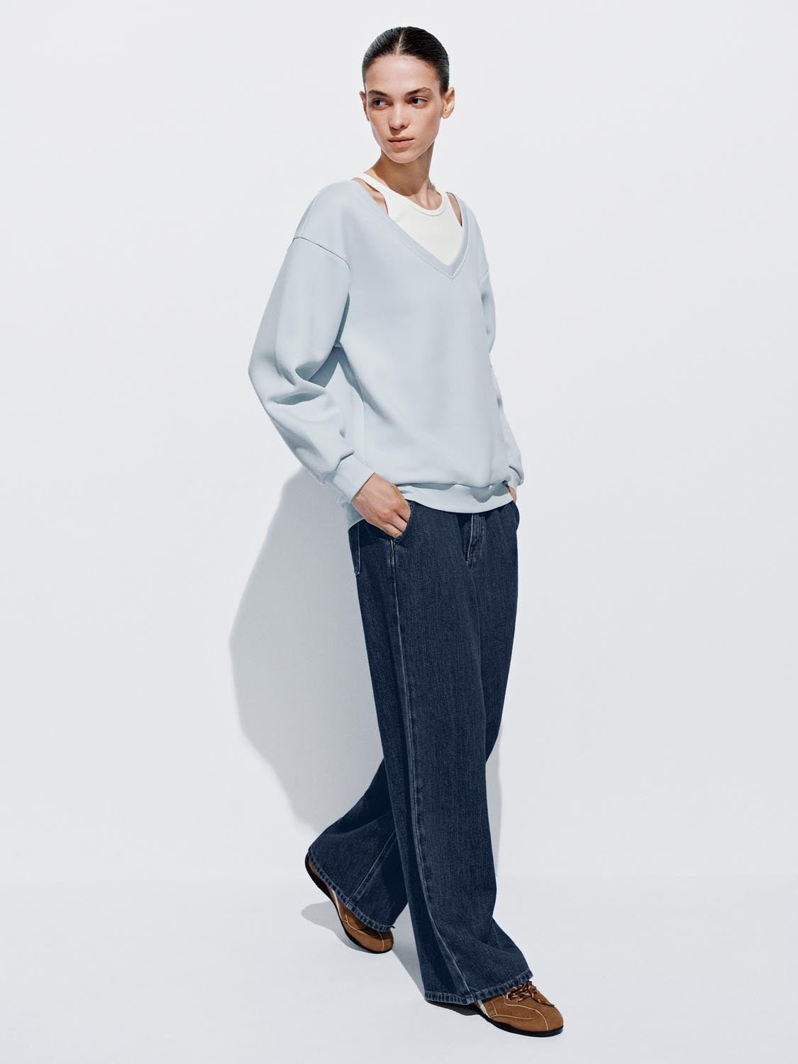 Frill Edge Wide Leg Jeans