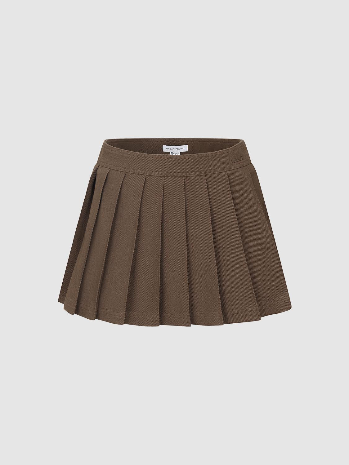 Pleated Denim Mini Skirts