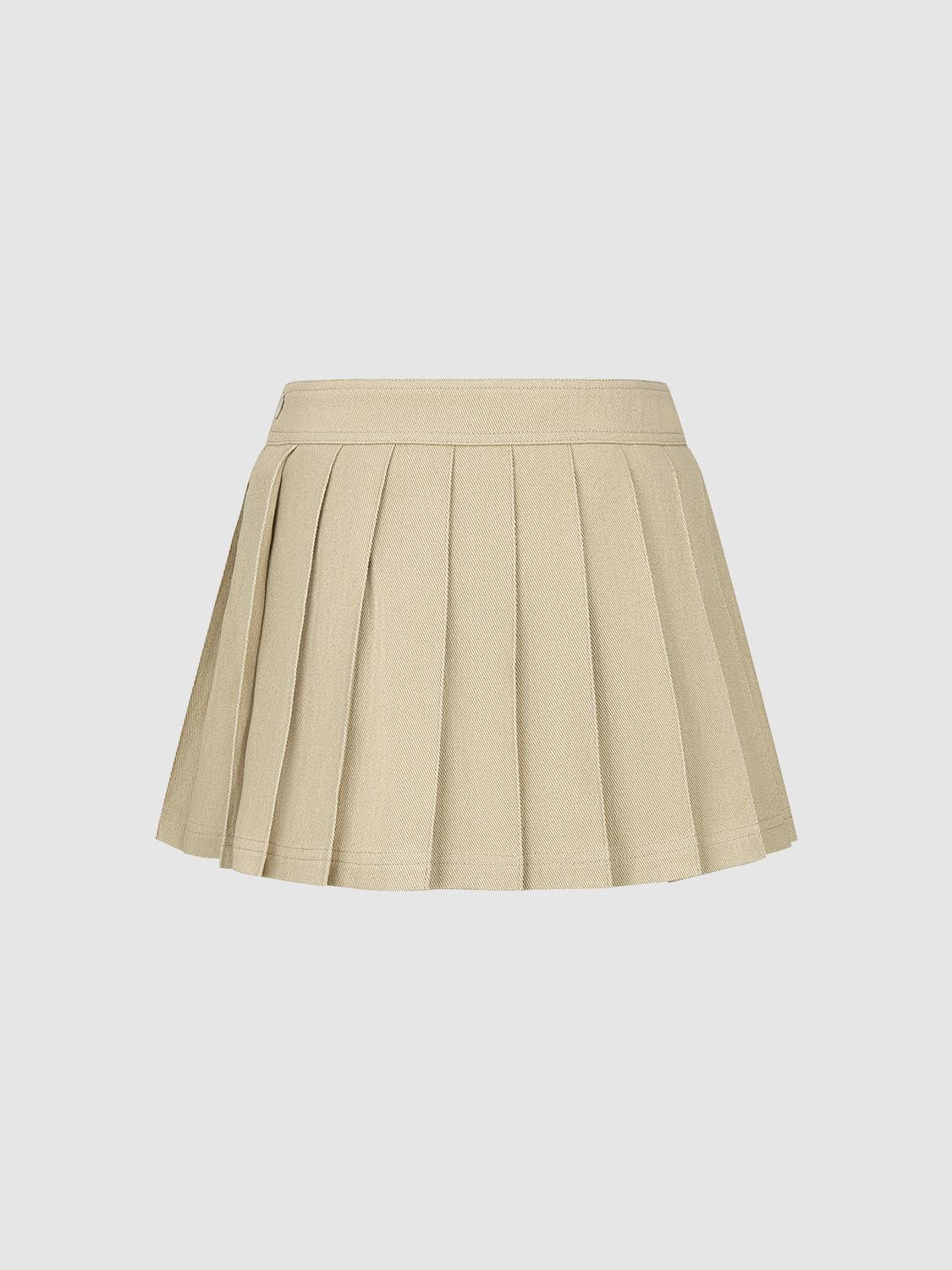 Pleated Denim Mini Skirts