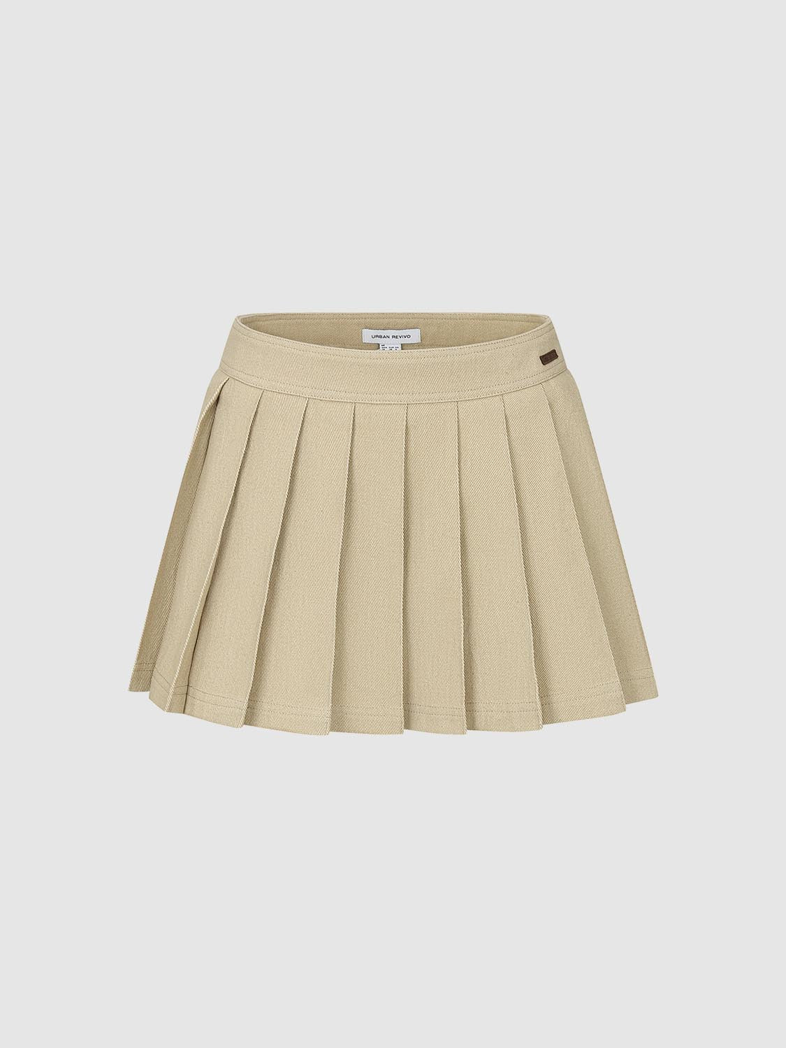 Pleated Denim Mini Skirts