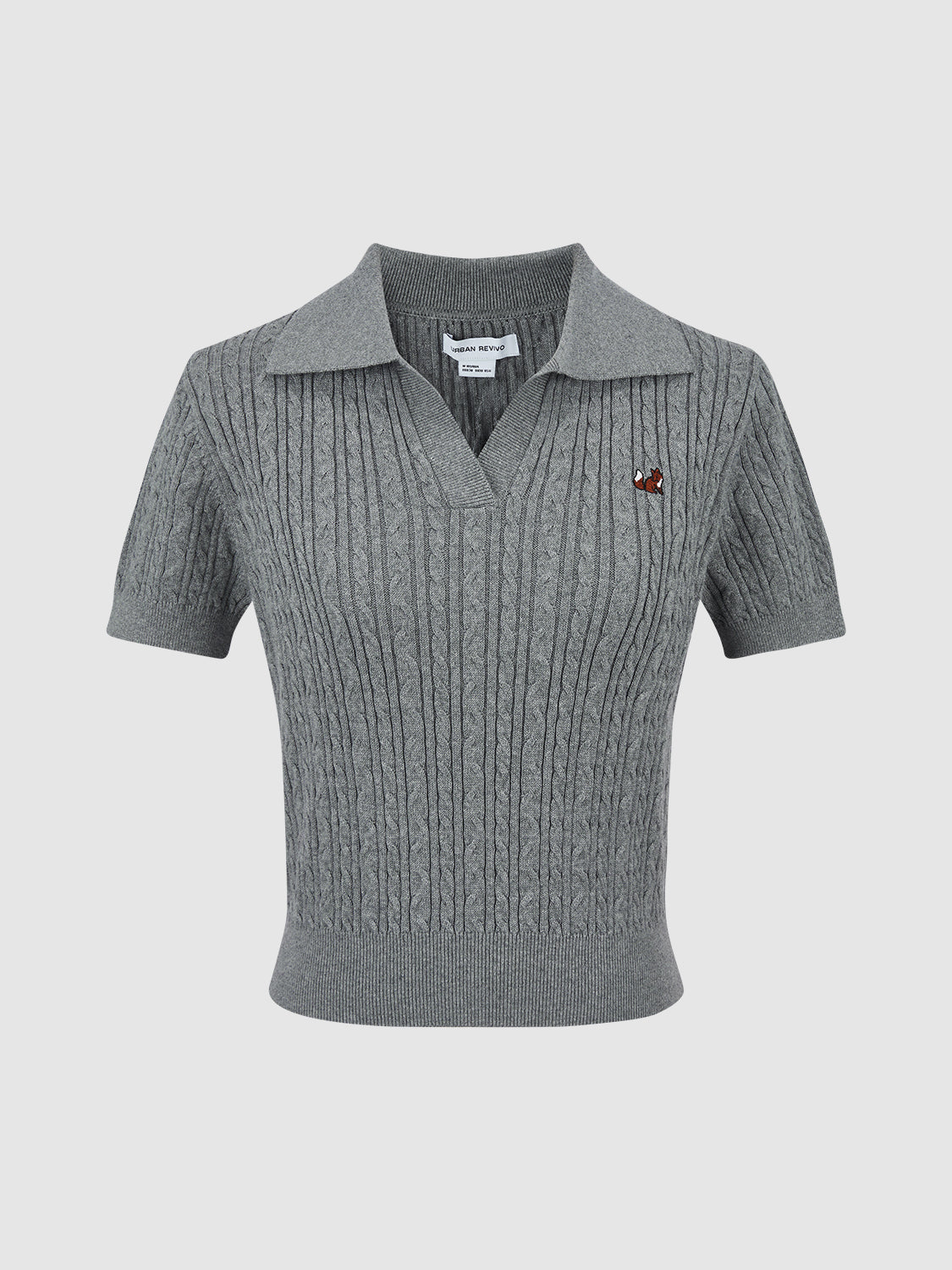 Collared Neck Knitted T-Shirt
