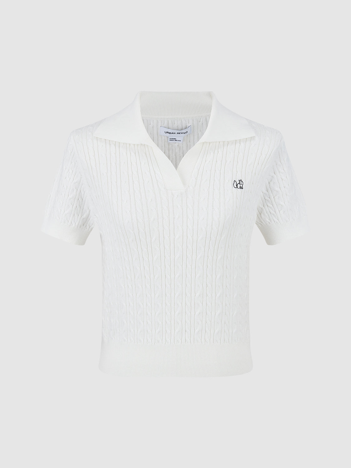 Collared Neck Knitted T-Shirt