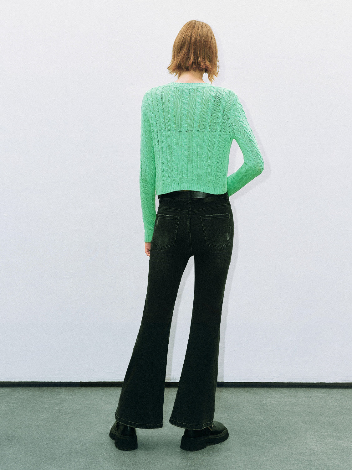 Striped Crew Neck Knitted Cardigan