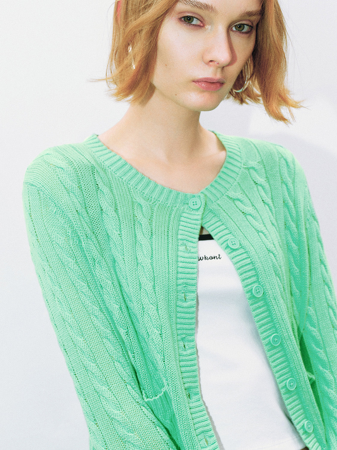 Striped Crew Neck Knitted Cardigan