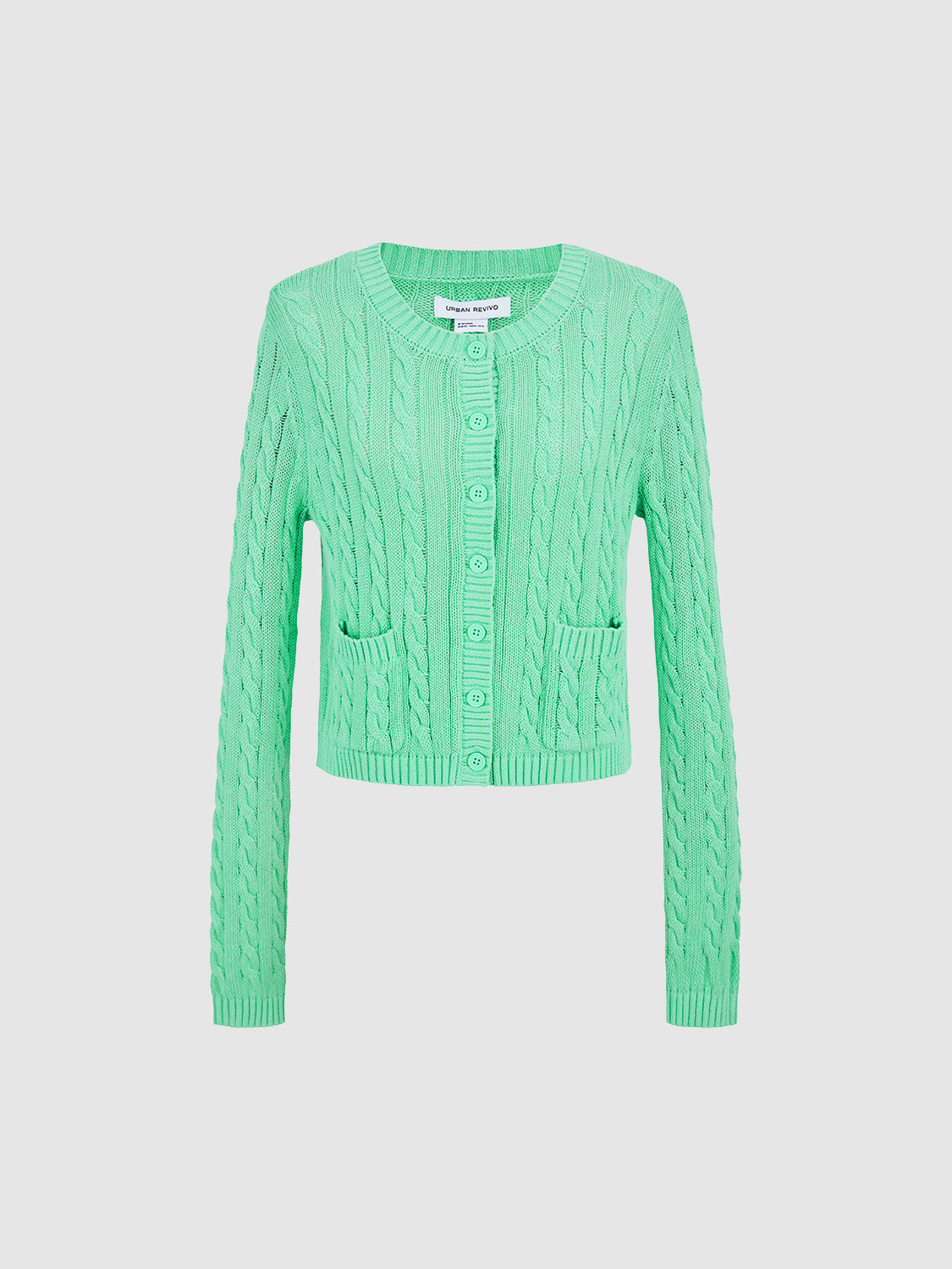 Striped Crew Neck Knitted Cardigan