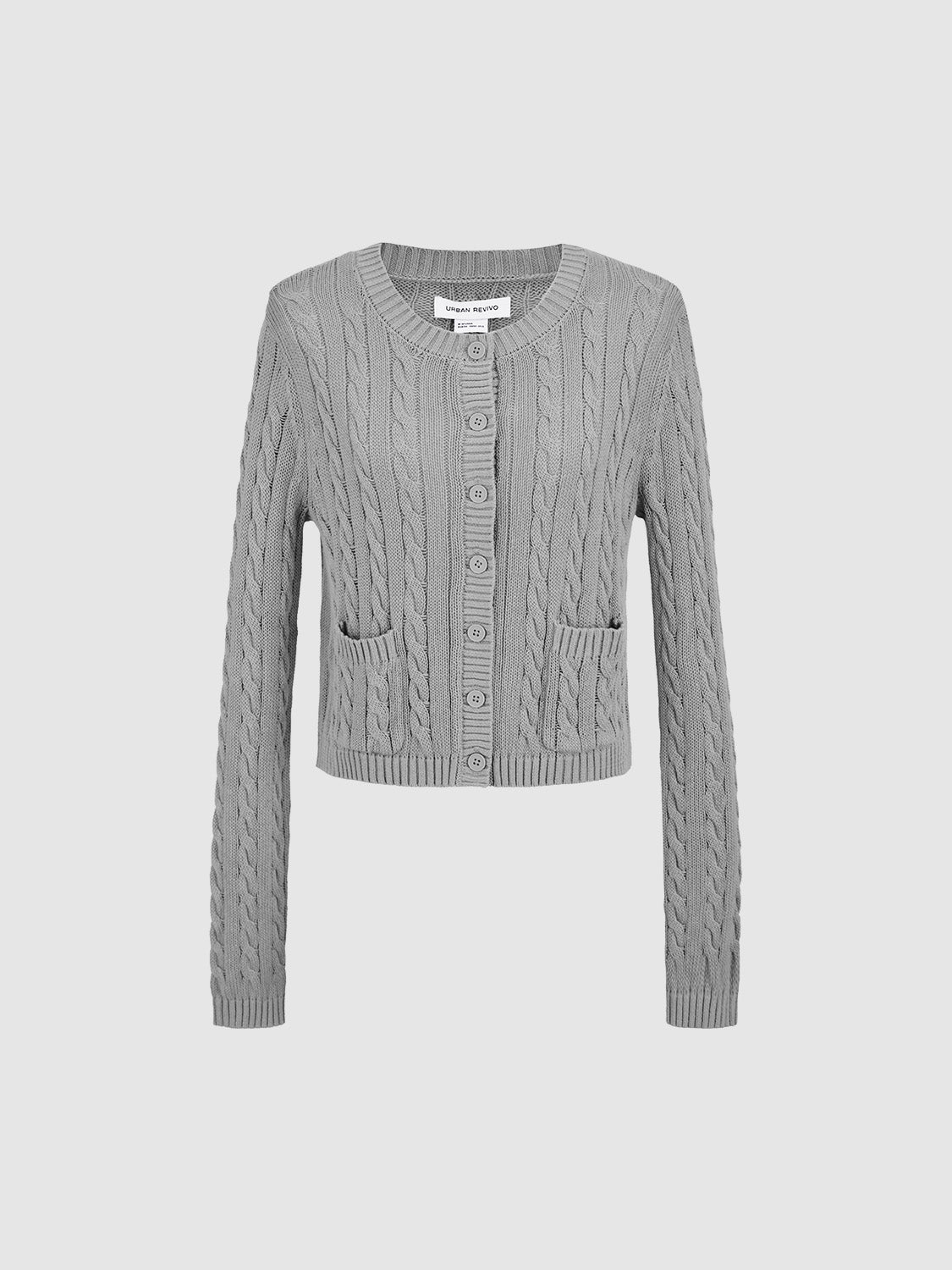 Striped Crew Neck Knitted Cardigan