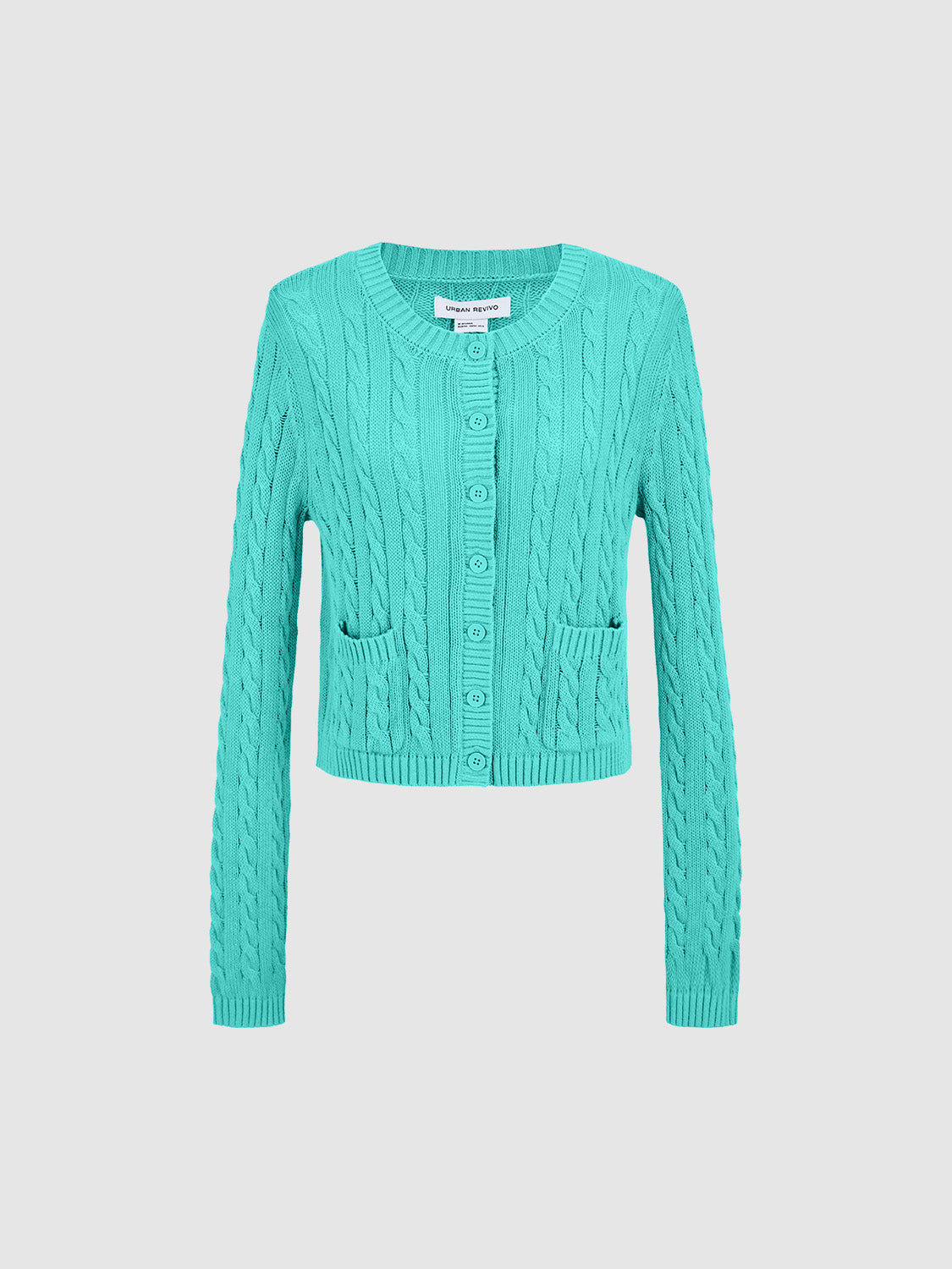 Striped Crew Neck Knitted Cardigan