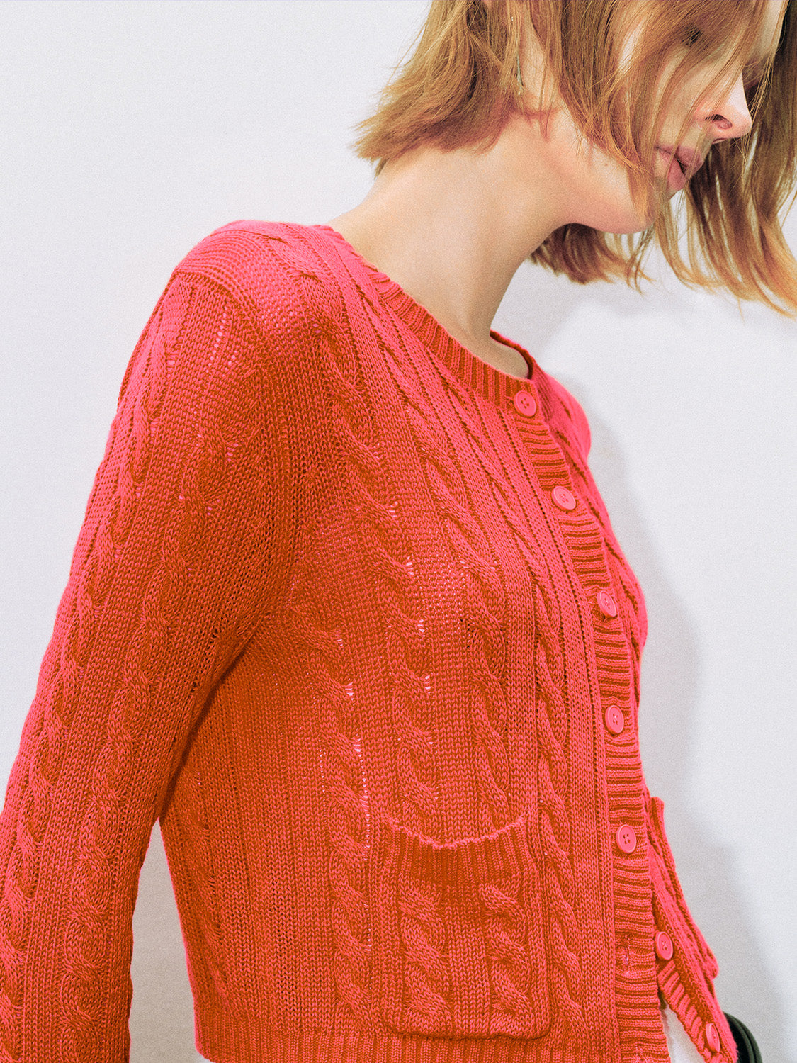Striped Crew Neck Knitted Cardigan
