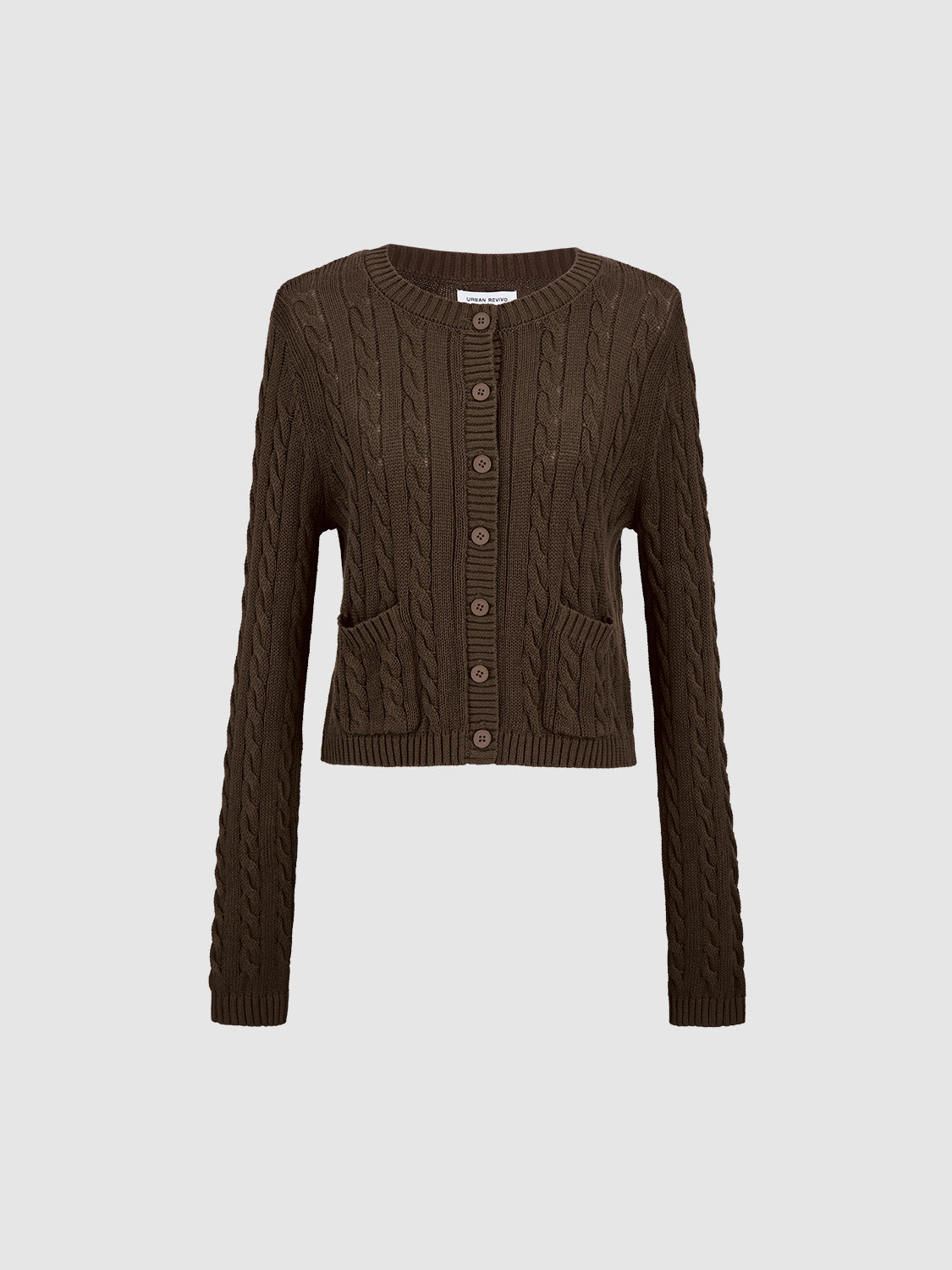 Striped Crew Neck Knitted Cardigan