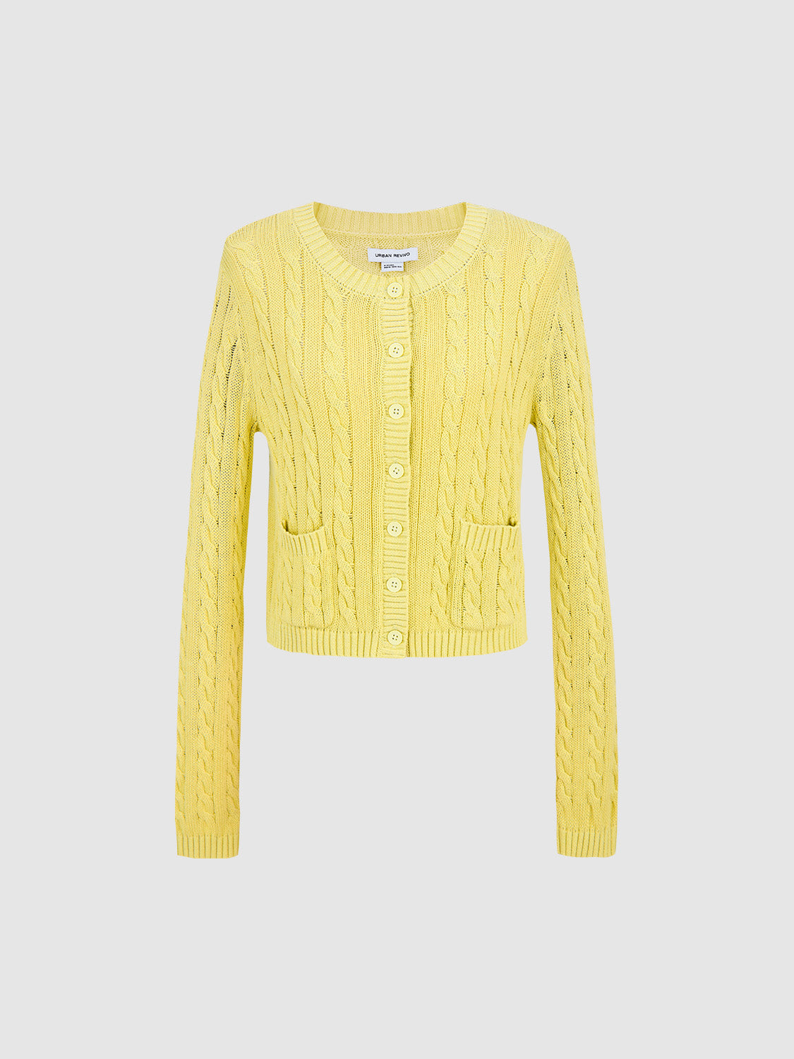 Striped Crew Neck Knitted Cardigan