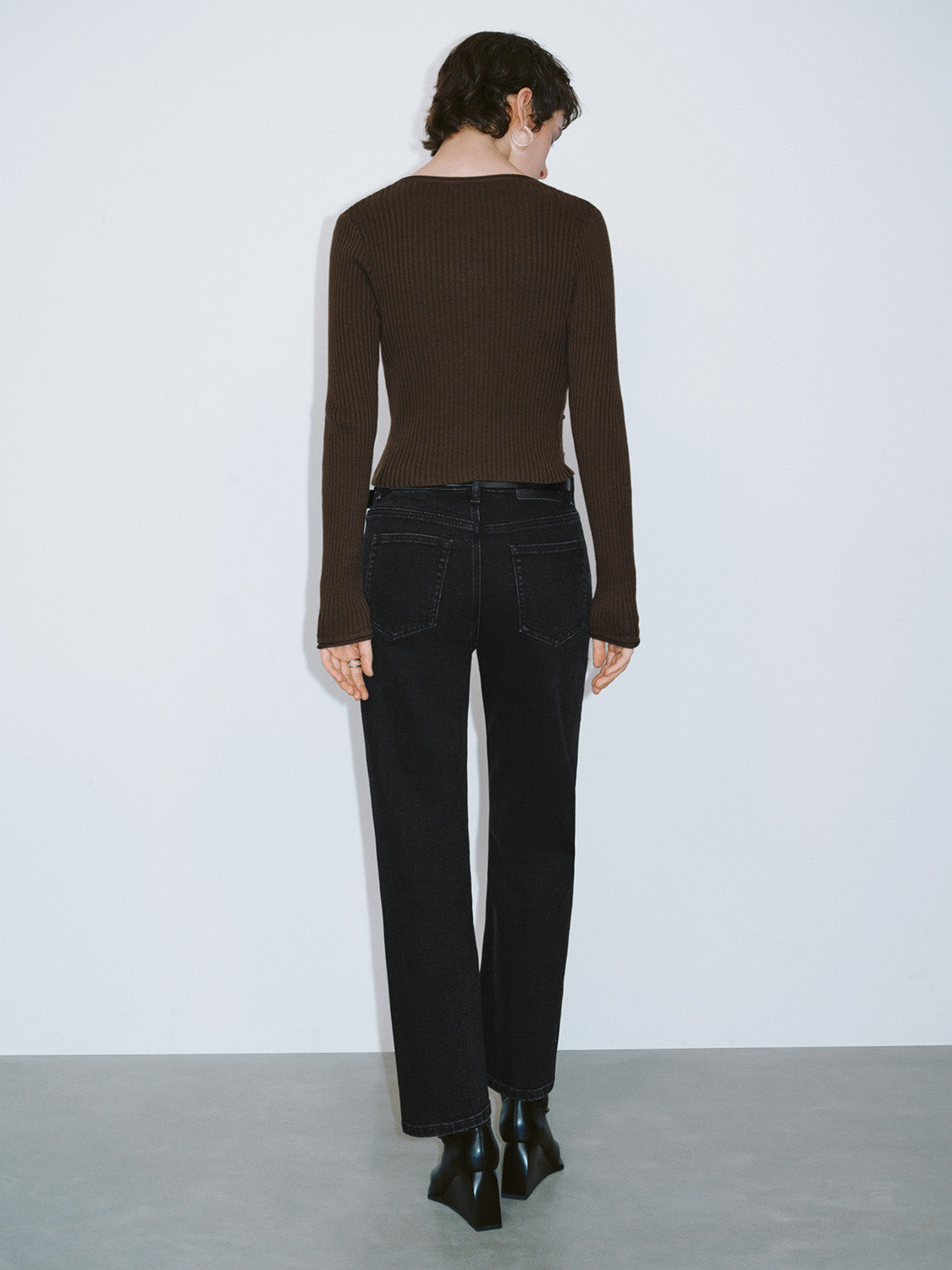 Zipper Front Skinny Knitted Cardigan