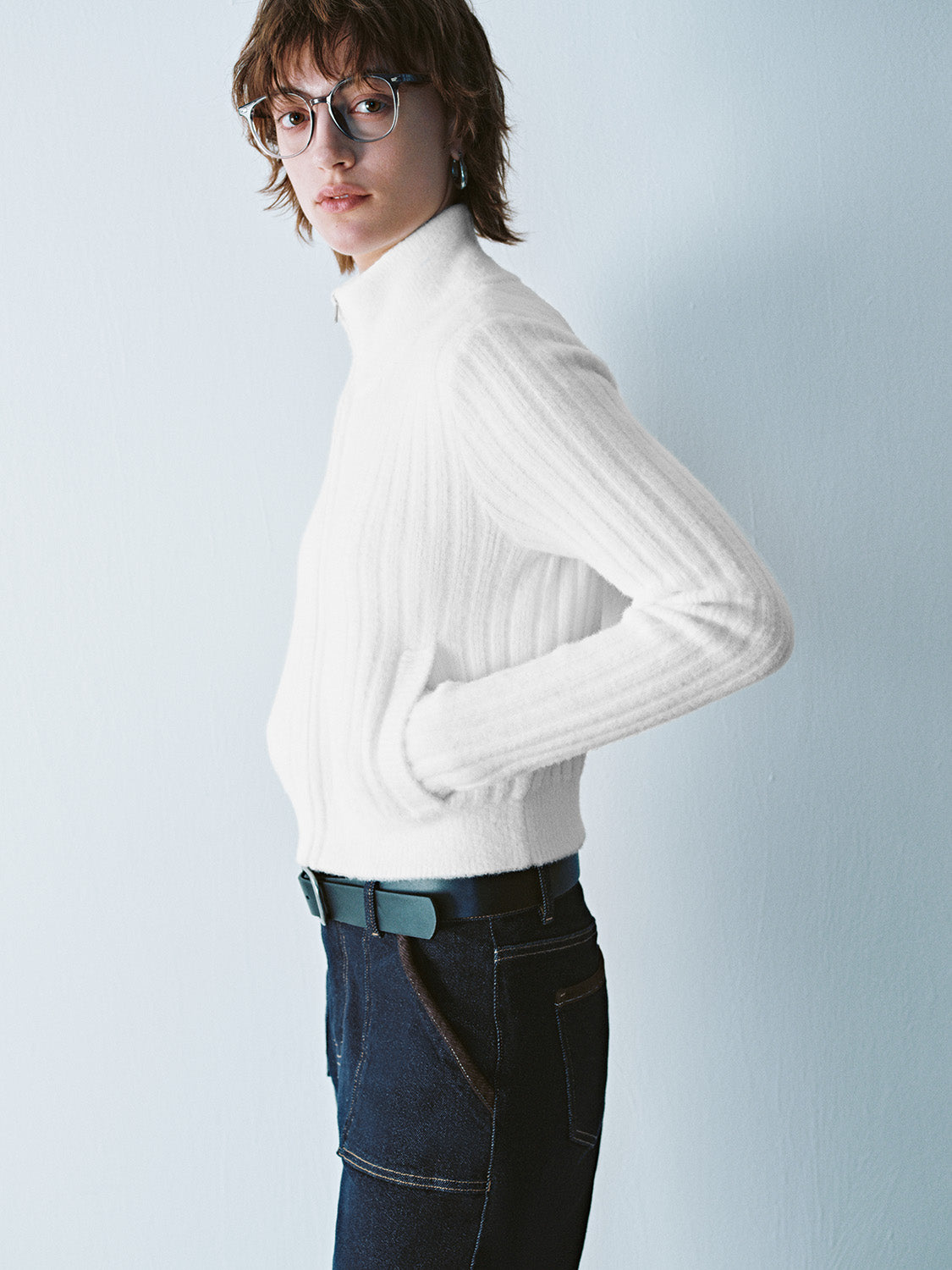 Cropped Rib Knitted Cardigans