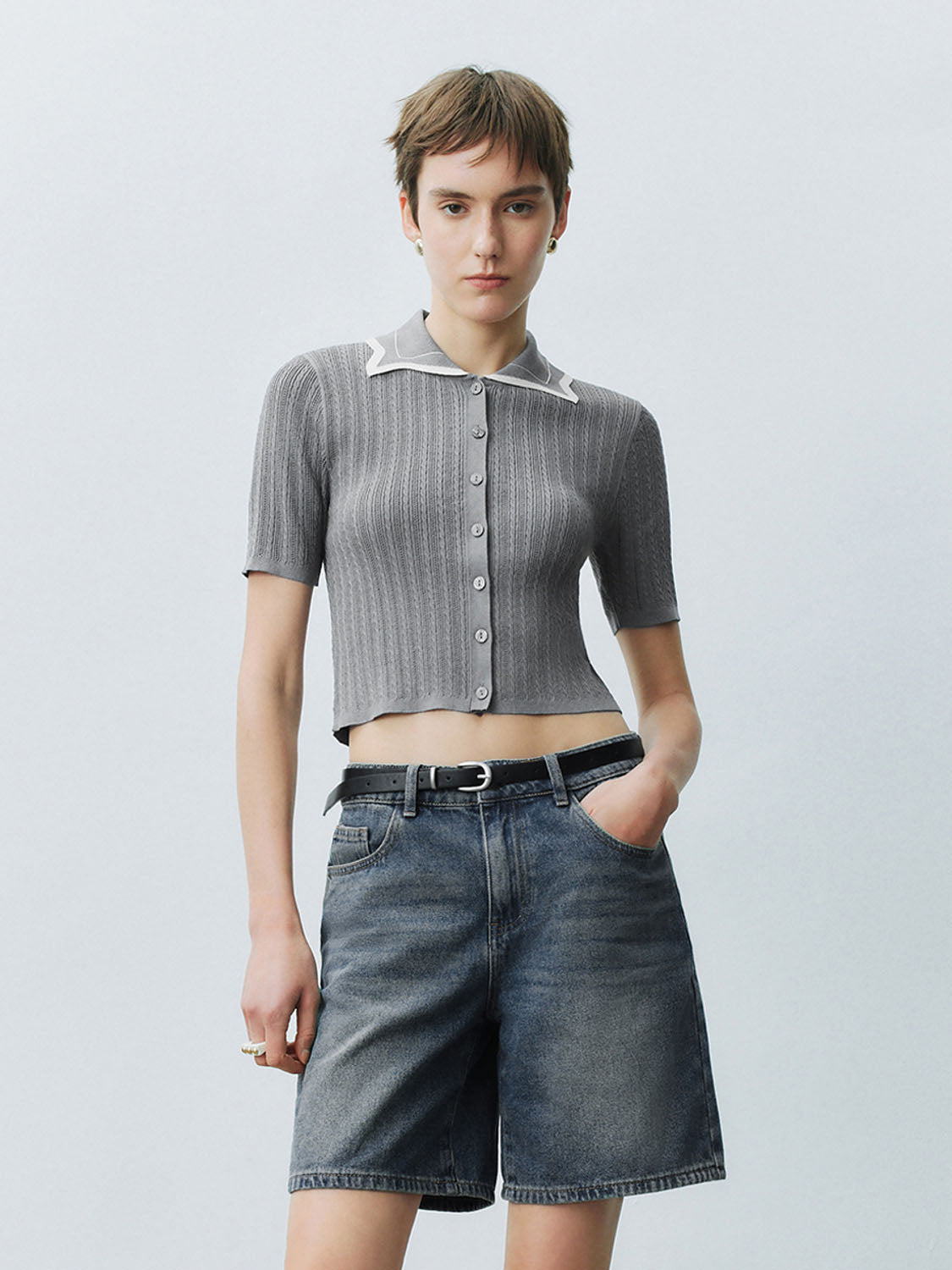 Knitted Short Sleeve T-Shirts