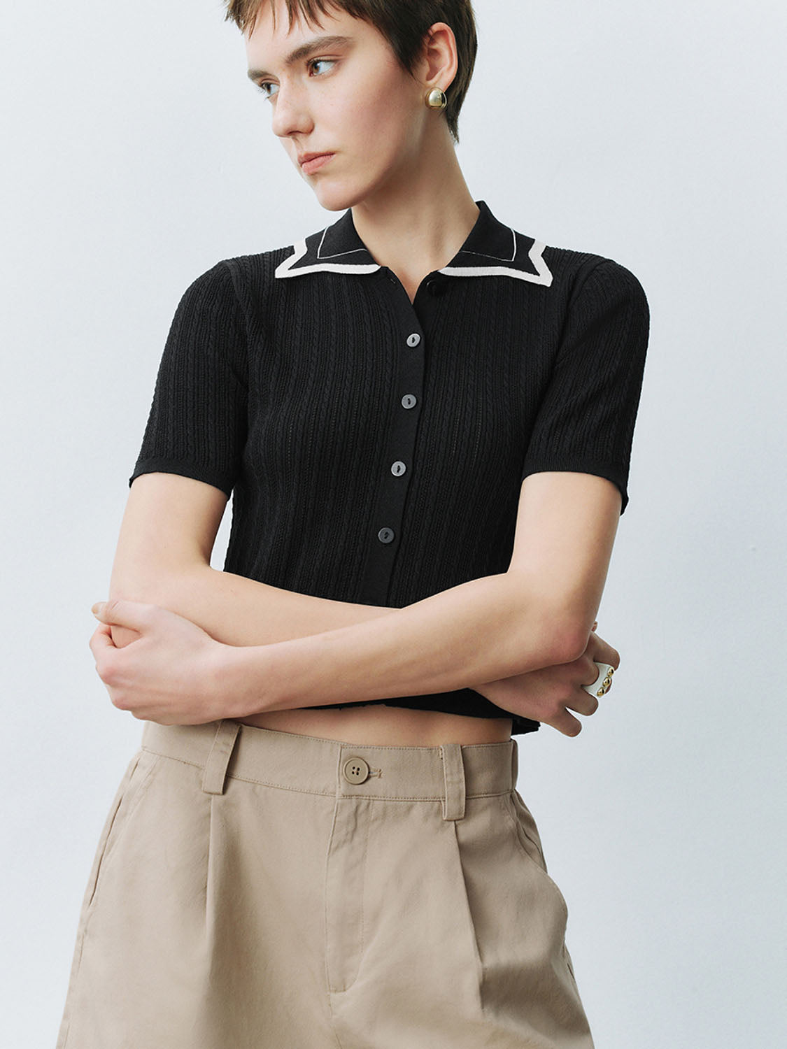 Knitted Short Sleeve T-Shirts