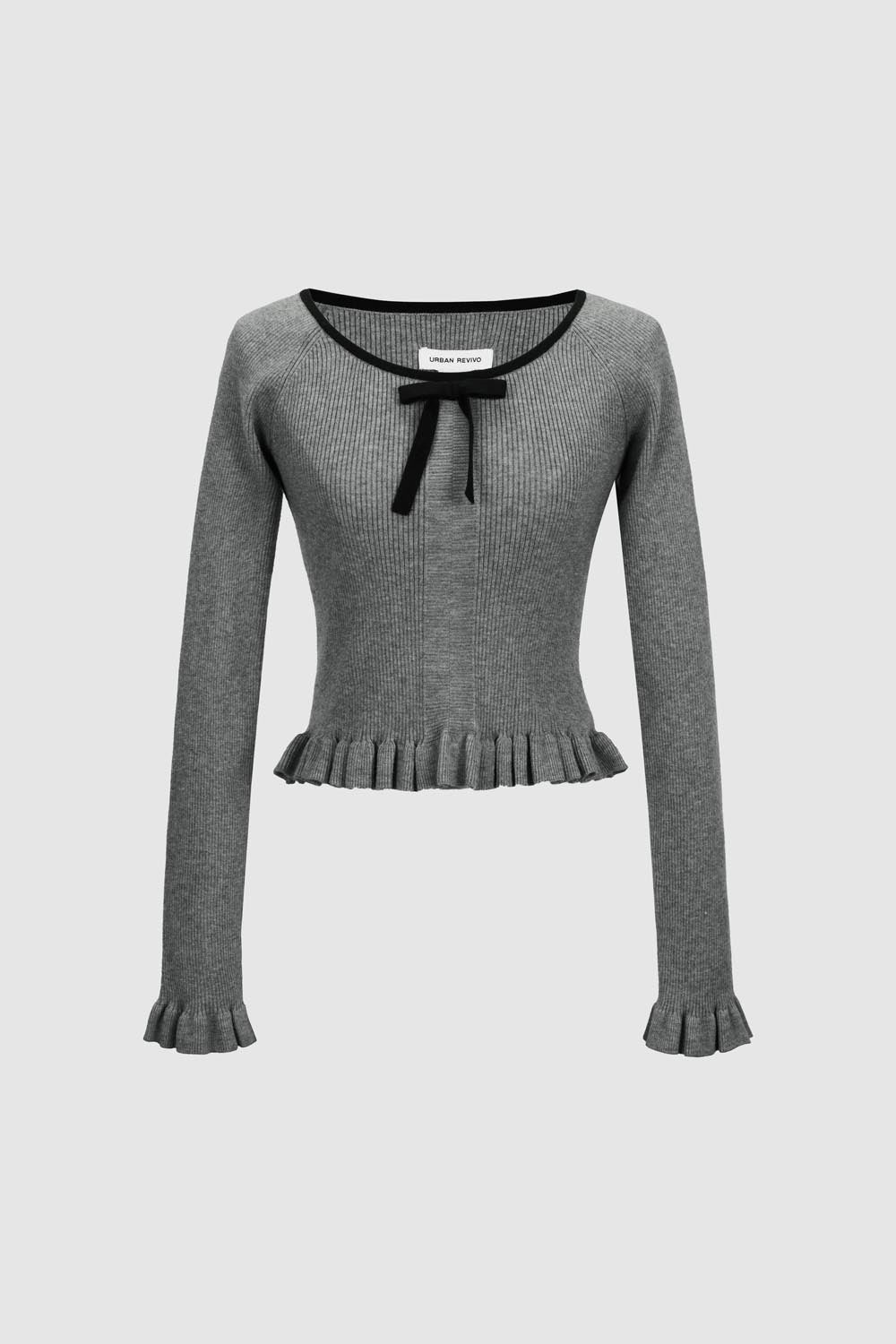 Ruffle Hem Knitted T-Shirts