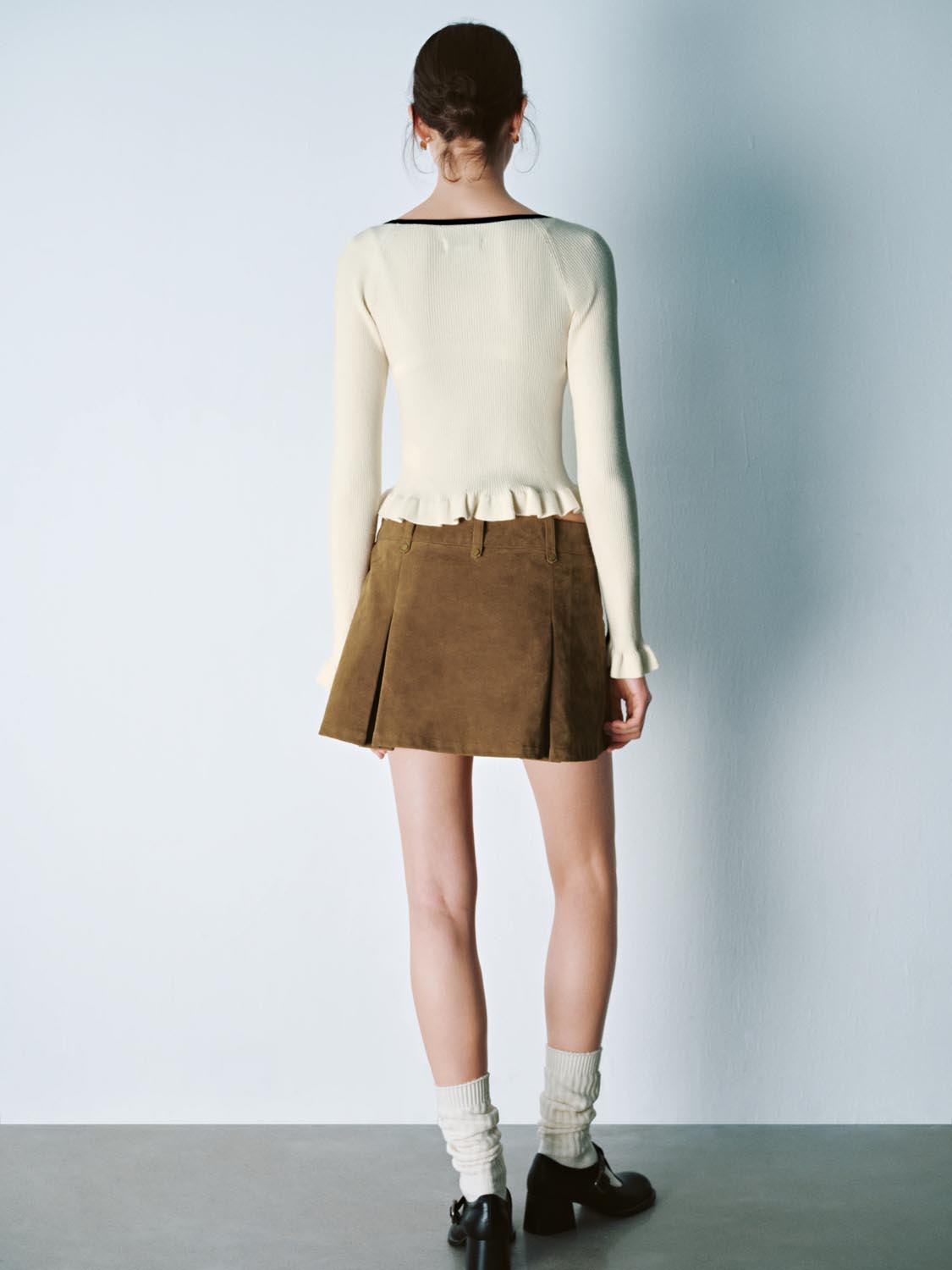 Ruffle Hem Knitted T-Shirts