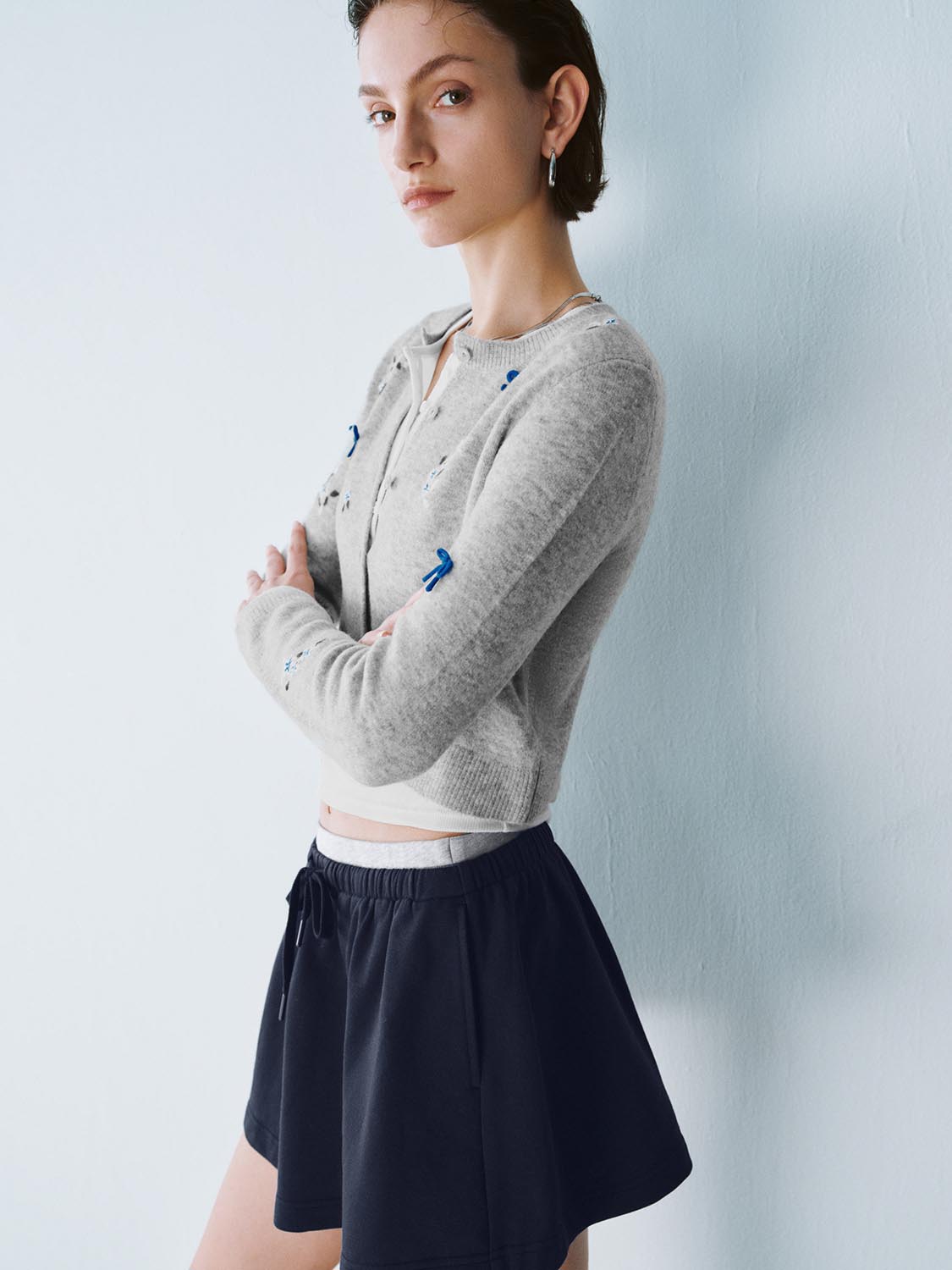 Flower Decor Knitted Cardigans