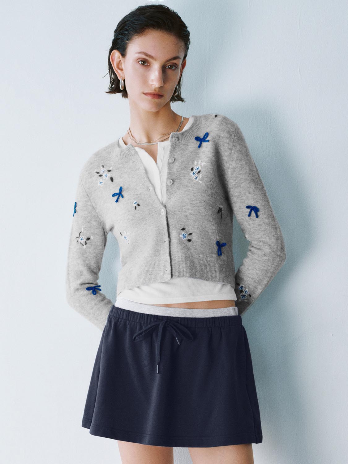 Flower Decor Knitted Cardigans