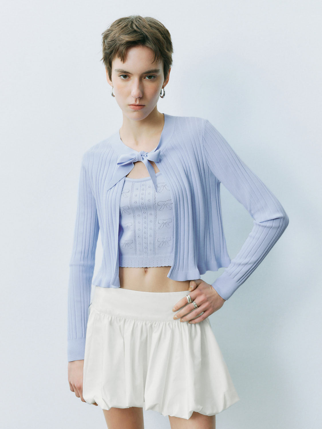 Lace Up Front Knitted Cardigans