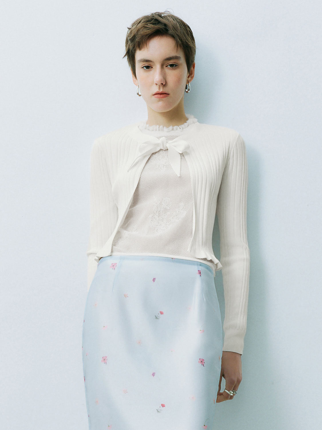 Lace Up Front Knitted Cardigans