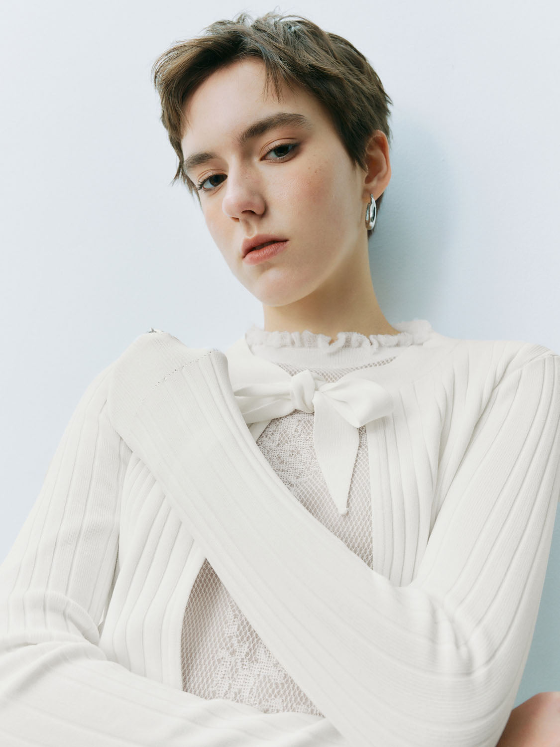 Lace Up Front Knitted Cardigans