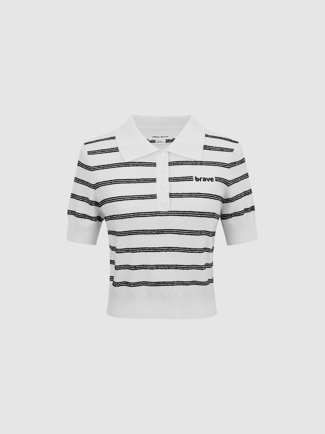 Striped Cropped Knitted T-Shirts