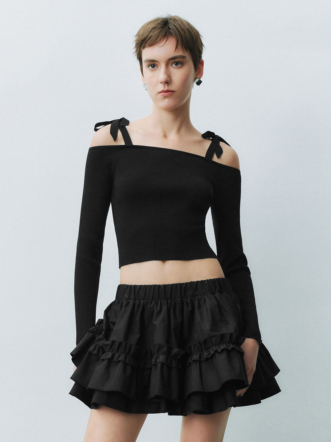 One Shoulder Knitted T-Shirts