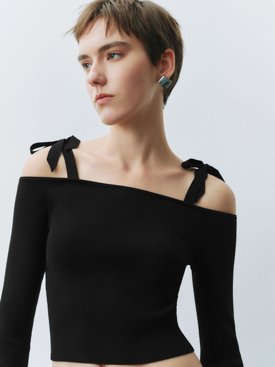One Shoulder Knitted T-Shirts