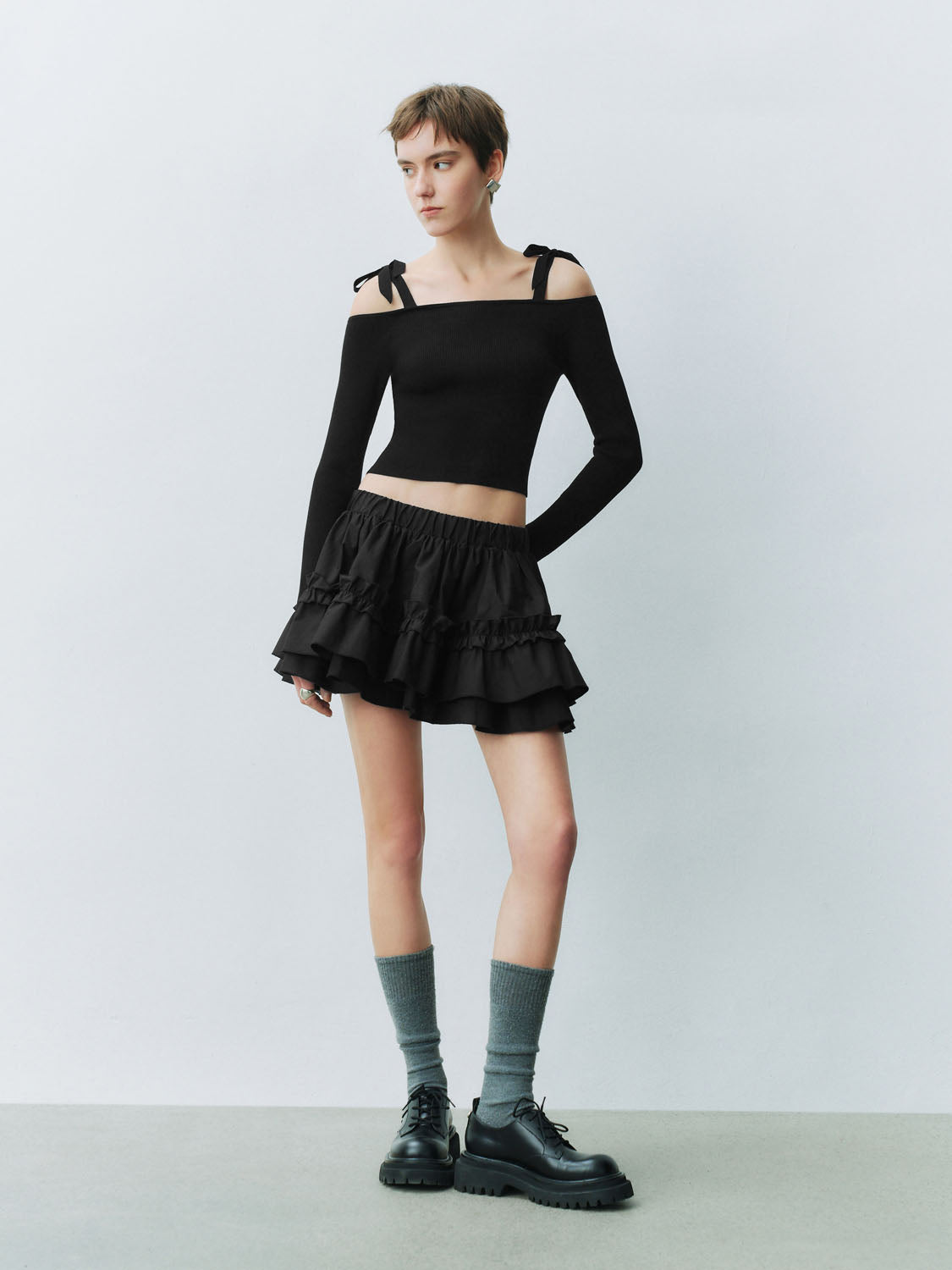 One Shoulder Knitted T-Shirts