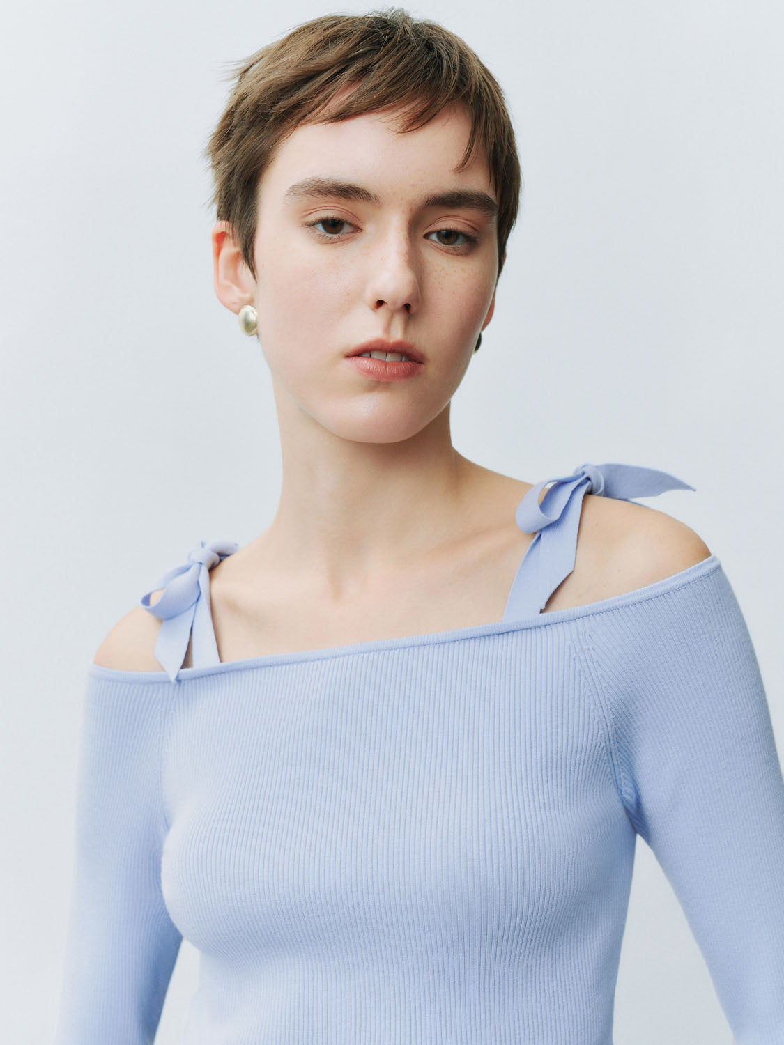 One Shoulder Knitted T-Shirts