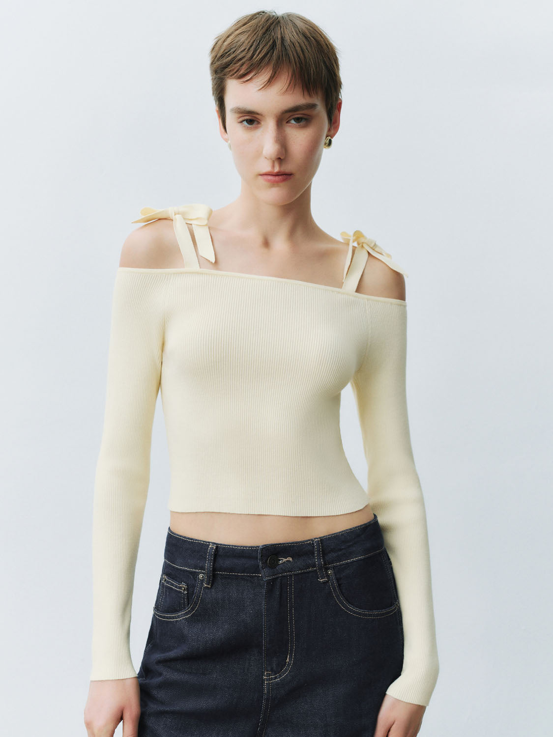 One Shoulder Knitted T-Shirts