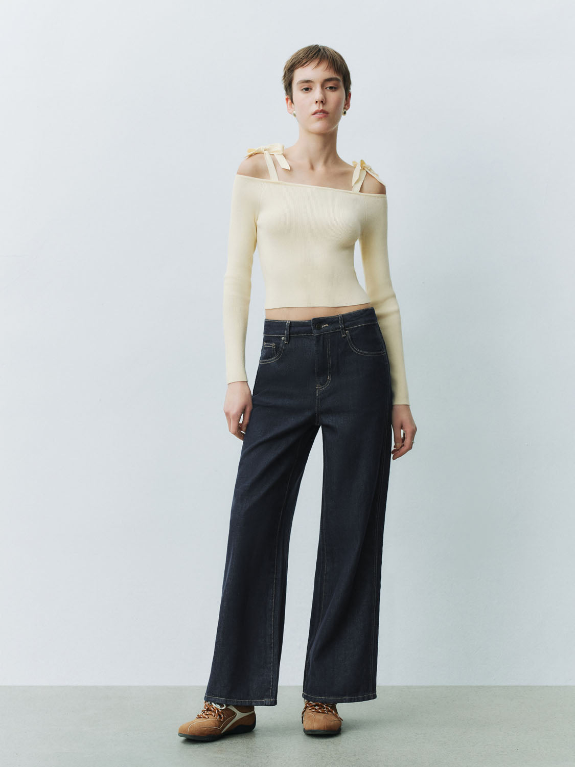 One Shoulder Knitted T-Shirts