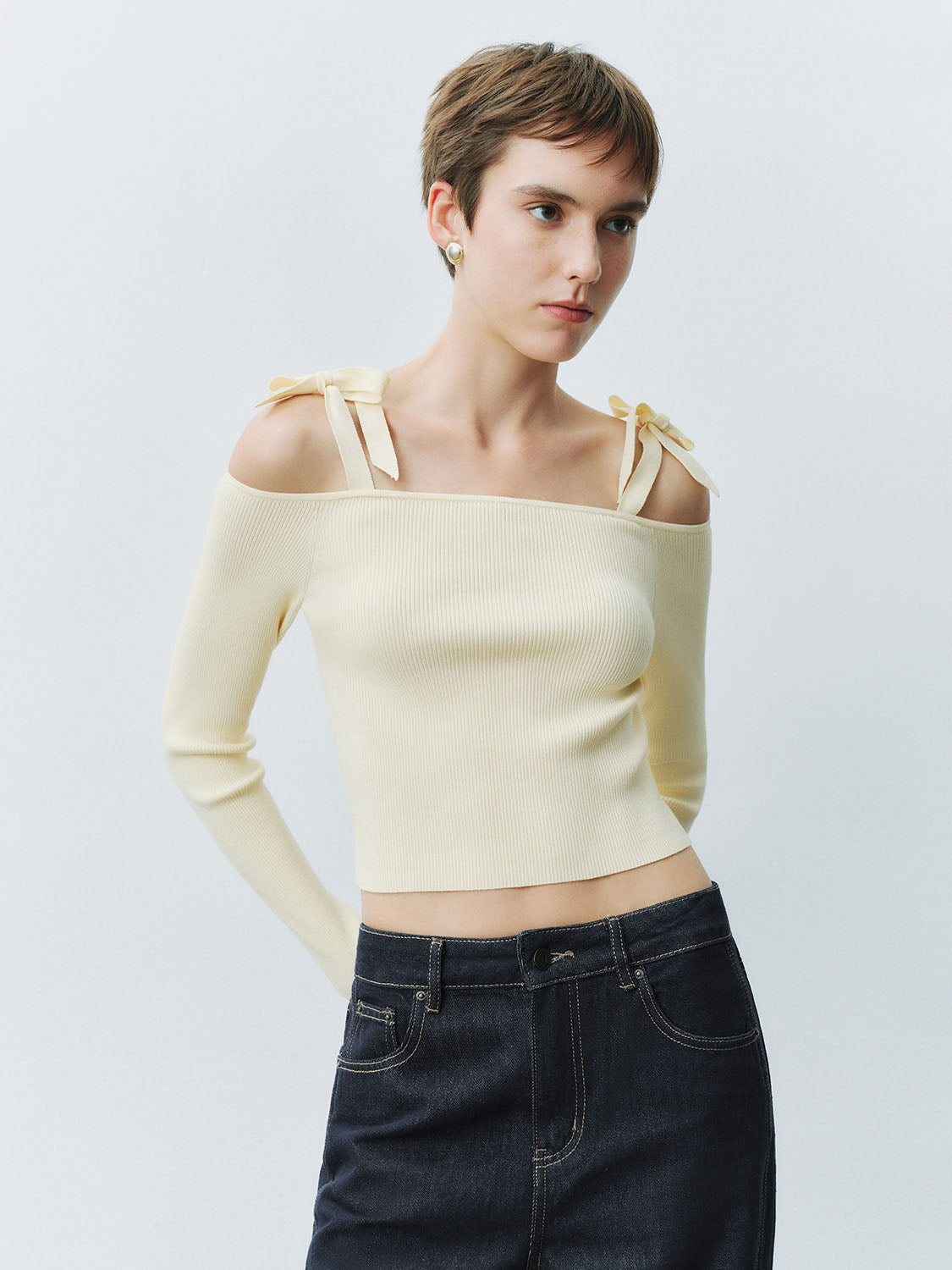 One Shoulder Knitted T-Shirts