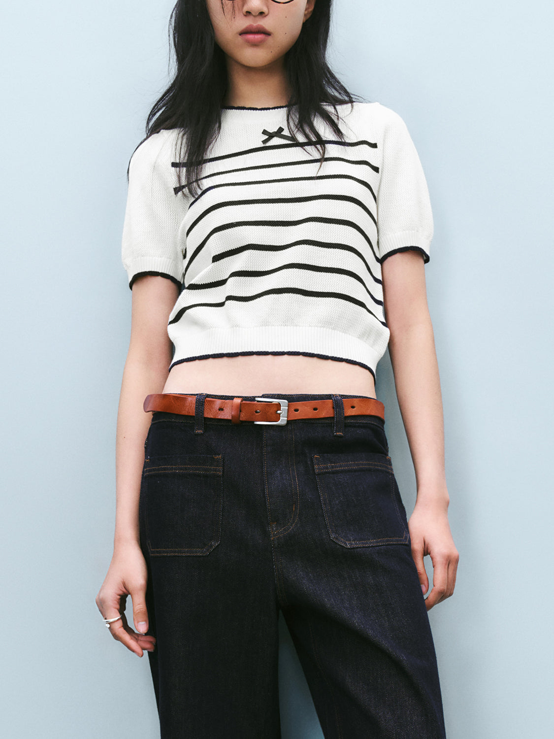 Knitted Striped T-Shirts