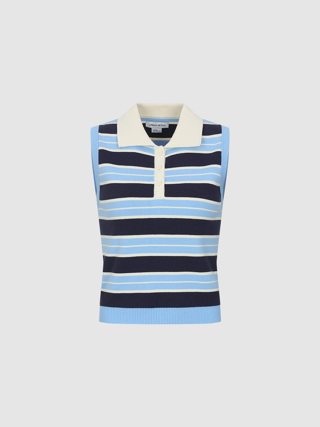 Sleeveless Striped Knitted T-Shirts