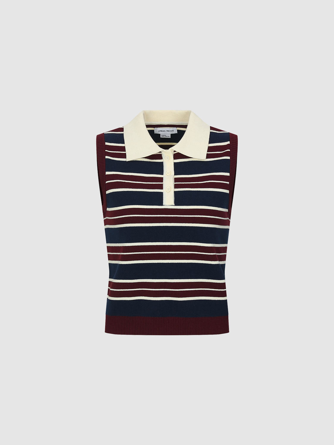 Sleeveless Striped Knitted T-Shirts