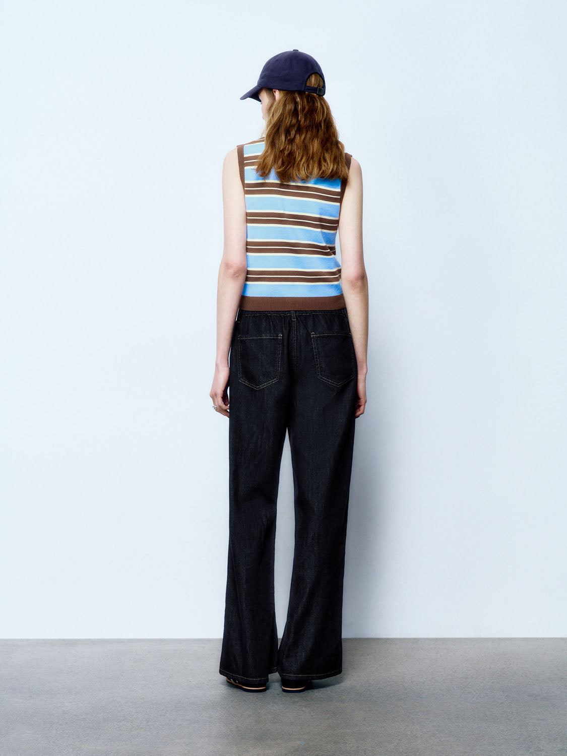 Sleeveless Striped Knitted T-Shirts