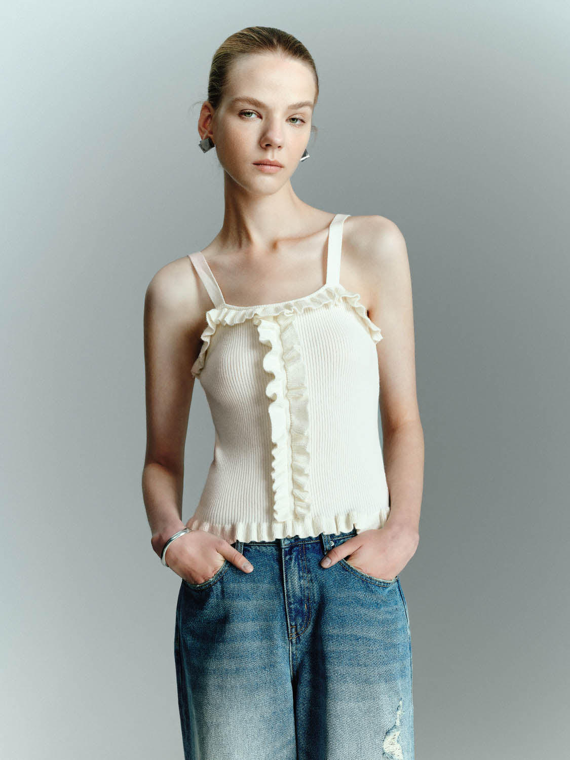 Skinny Knitted Cami Tops